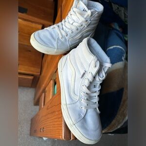 Youth all white high top vans. Size 4. Smoke/pet free home